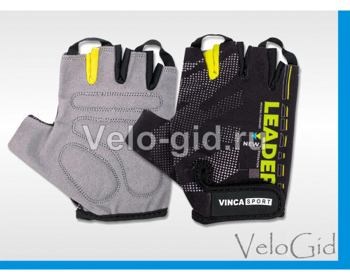Перчатки велосипедные Vinca Leader Black M, S